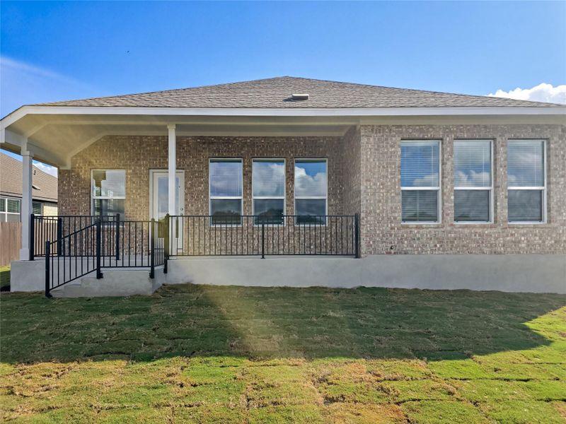 Exterior details and patio area of a home in Lively Ranch: Brookstone Collection, Georgetown (Image 2). Exterior details and patio area of a home in Lively Ranch: Brookstone Collection, Georgetown (Image 2).