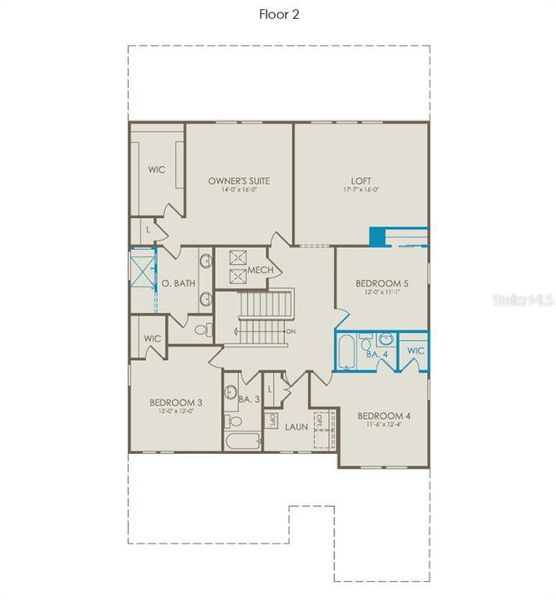 2D floor plan layout of this home in Bridgewalk, St. Cloud, FL (Image 2). 2D floor plan layout of this home in Bridgewalk, St. Cloud, FL (Image 2).