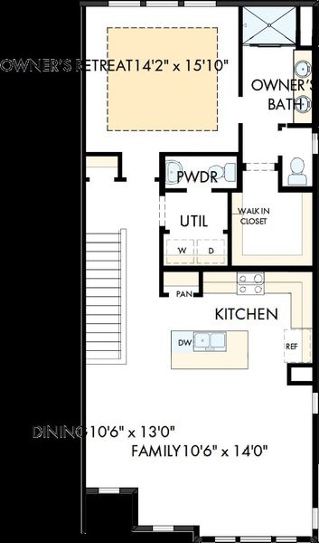 2D floor plan layout of this home in Westwood Reserve, Charlotte, NC (Image 3).