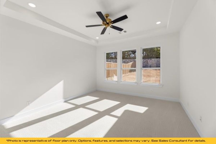 Representative unfurnished interior of a home built from the The Cayman by Stonefield Homes in The Highlands, Rockwall (Image 92).