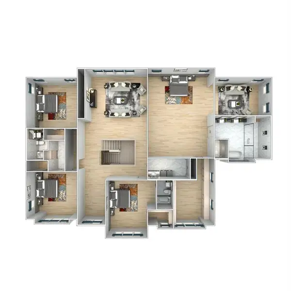 2D floor plan layout of this home in Timber Rock Manor, Cumming, GA (Image 37).