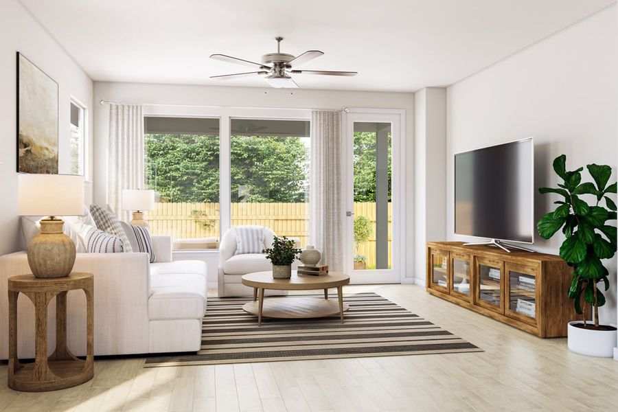 Representative furnished interior of a home built from the Arbor by Tri Pointe Homes in Terrace Collection at Heritage, Dripping Springs (Image 10).