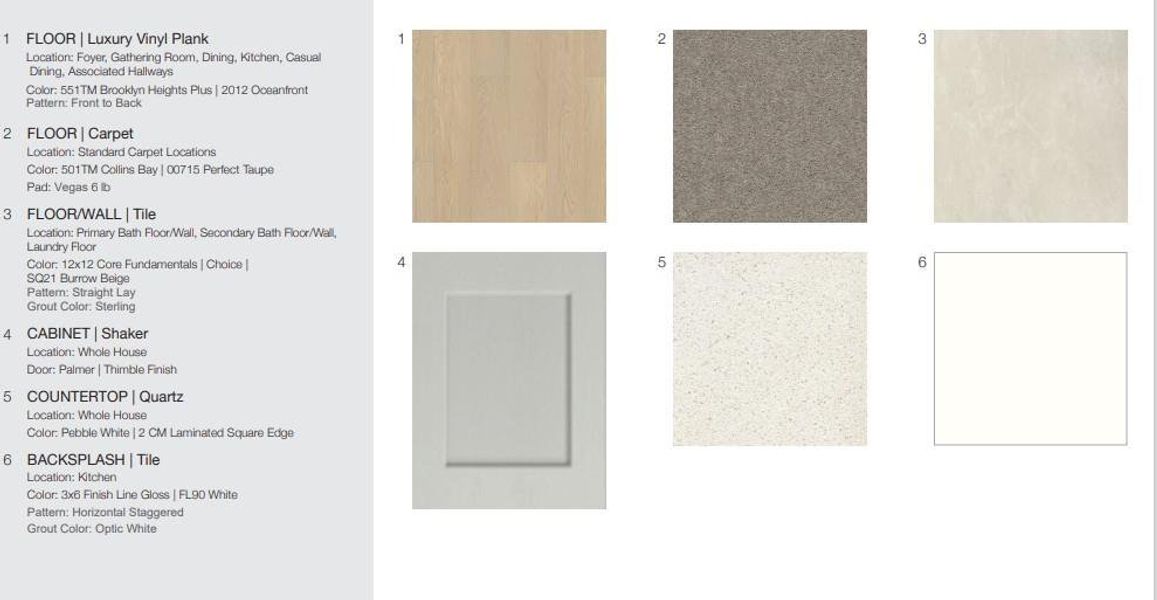 9658 Akashi Run Drive design selections.  Home is under construction and selections are subject to change.