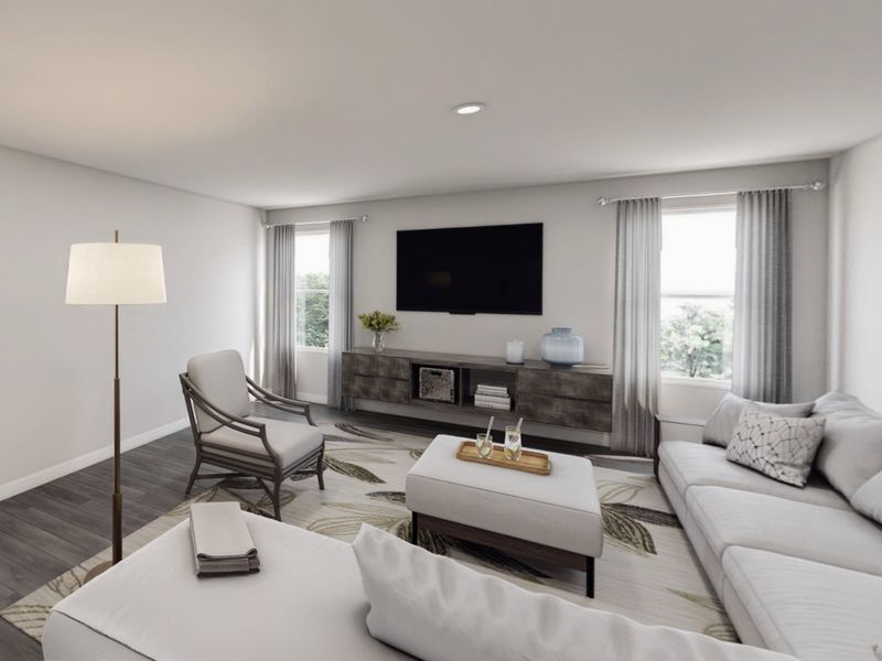 Furnished interior view inside a new home in Walnut Hills, La Grange (Image 6). Furnished interior view inside a new home in Walnut Hills, La Grange (Image 6).