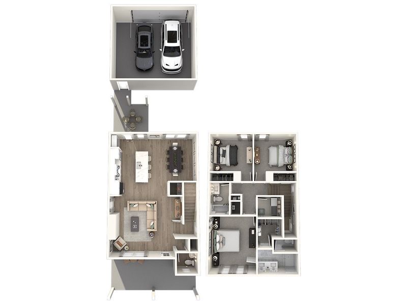 2D floor plan layout for the Keaton by Meritage Homes in Poplar Farms, Franklin, TN (Image 4).