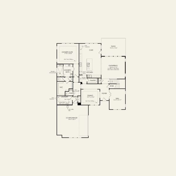2D floor plan layout for the Harrington by Pulte Homes in The Retreat at Carolina Ridge, Harrisburg, NC (Image 8). 2D floor plan layout for the Harrington by Pulte Homes in The Retreat at Carolina Ridge, Harrisburg, NC (Image 8).