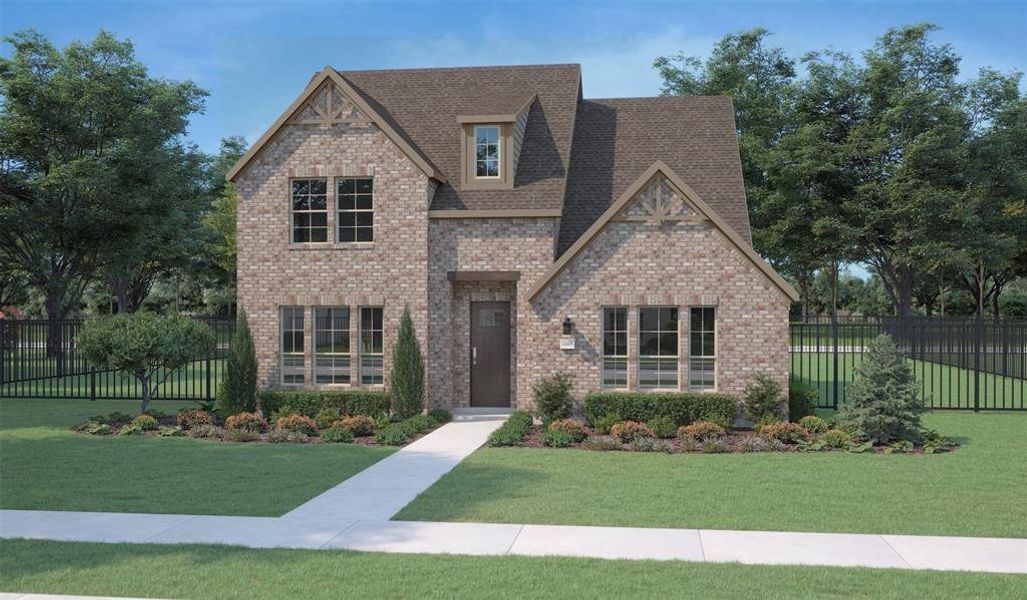 View of front of home featuring a front lawn