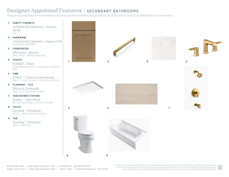 Sample of building materials used in homes in Meadowlark, Murfreesboro (Image 12).