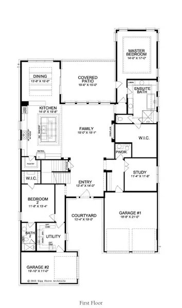 2D floor plan layout for the Catalina by Landon Homes in Fields - Brookside North, Frisco, TX (Image 3).
