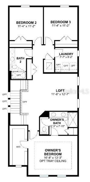 2D floor plan layout of this home in Lake Star at Ovation, Winter Garden, FL (Image 4).