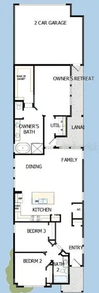 2D floor plan layout of this home in Weslyn Park in Sunbridge 34', St. Cloud, FL (Image 3).