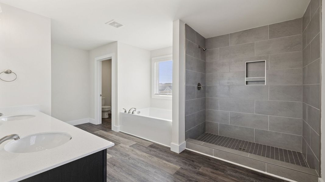 Furnished interior view inside a new home in Edgewood Estates, Piedmont (Image 8). Furnished interior view inside a new home in Edgewood Estates, Piedmont (Image 8).