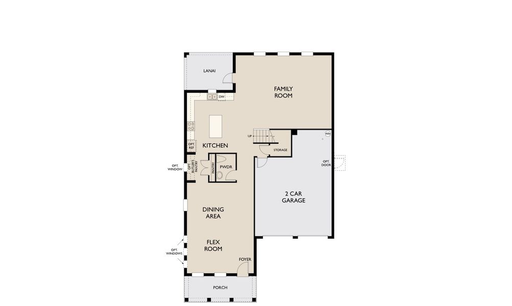 2D floor plan layout for the Griffin by Ashton Woods in Lake Cawood Cove, Windermere, FL (Image 3).