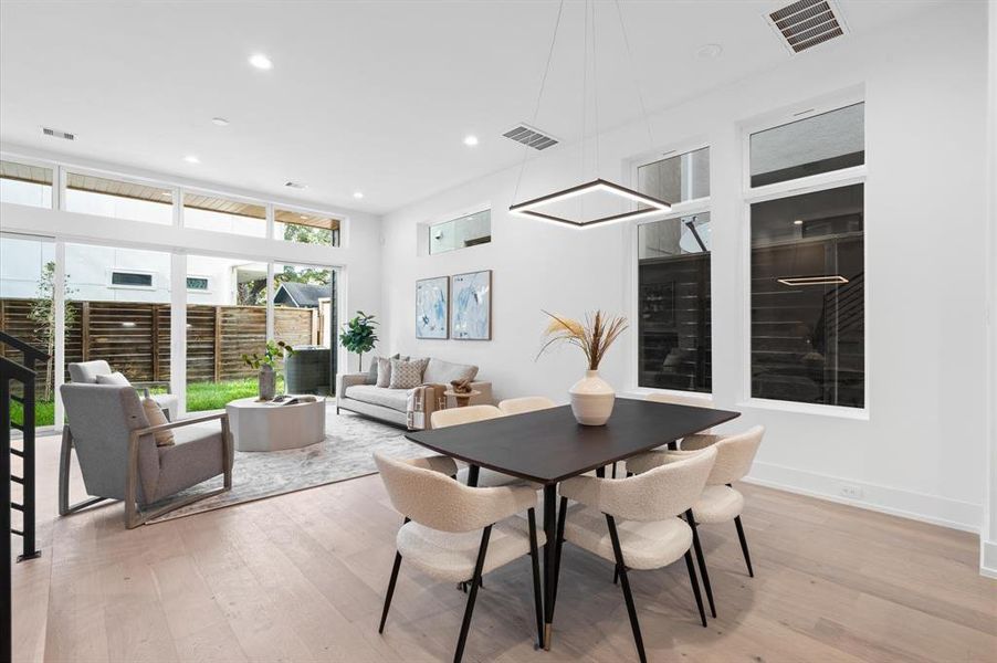 Kitchen dining is open to the living room.