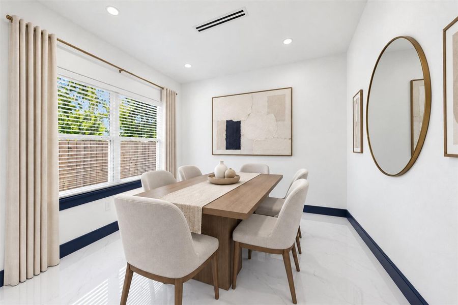 Virtually staged room showing the potential for a comfortable home office or sitting area