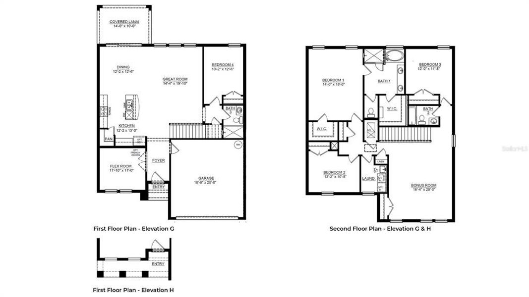 2D floor plan layout of this home in Waterford, Brooksville, FL (Image 3).