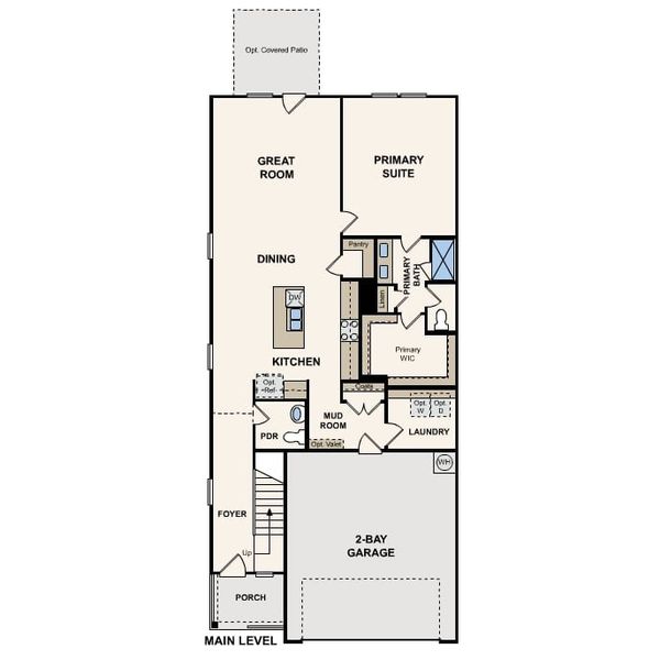 2D floor plan layout for the Willow by Century Communities in Sperling Farms, Ferris, TX (Image 4).