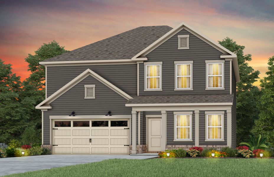 Front exterior of a new home in Bryton, Huntersville, NC, highlighting curb appeal (Image 21).