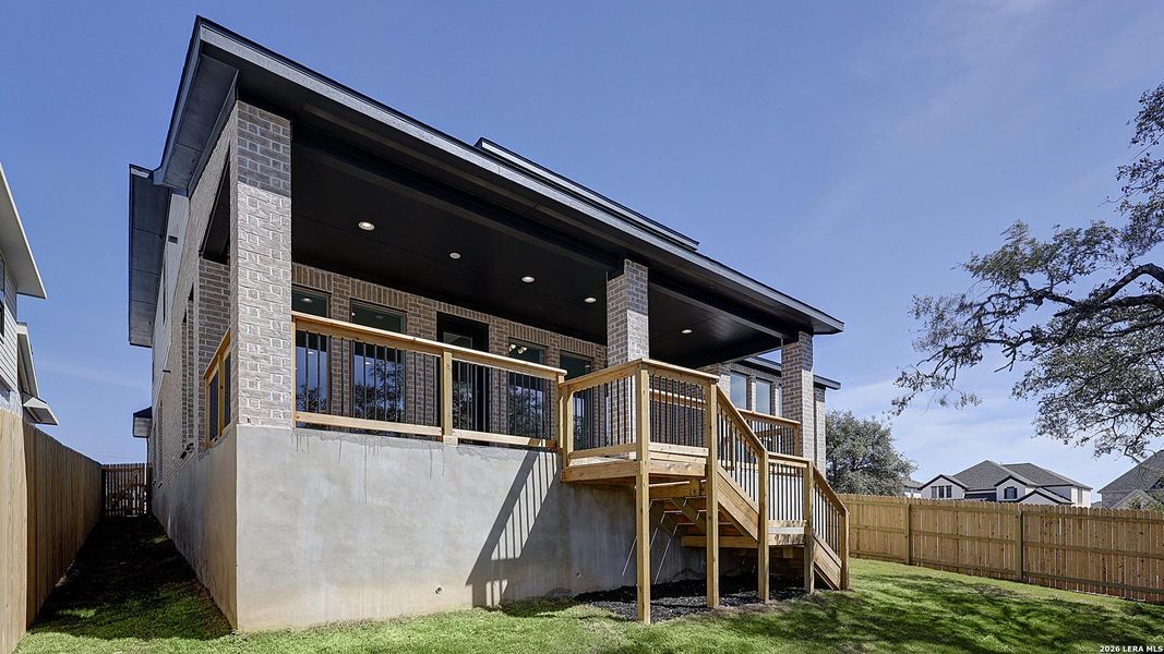 Exterior details and patio area of a home in The Ranches at Creekside, Boerne (Image 23).