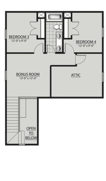 2D floor plan layout of this home in Two Step Farm, Montgomery, TX (Image 3).