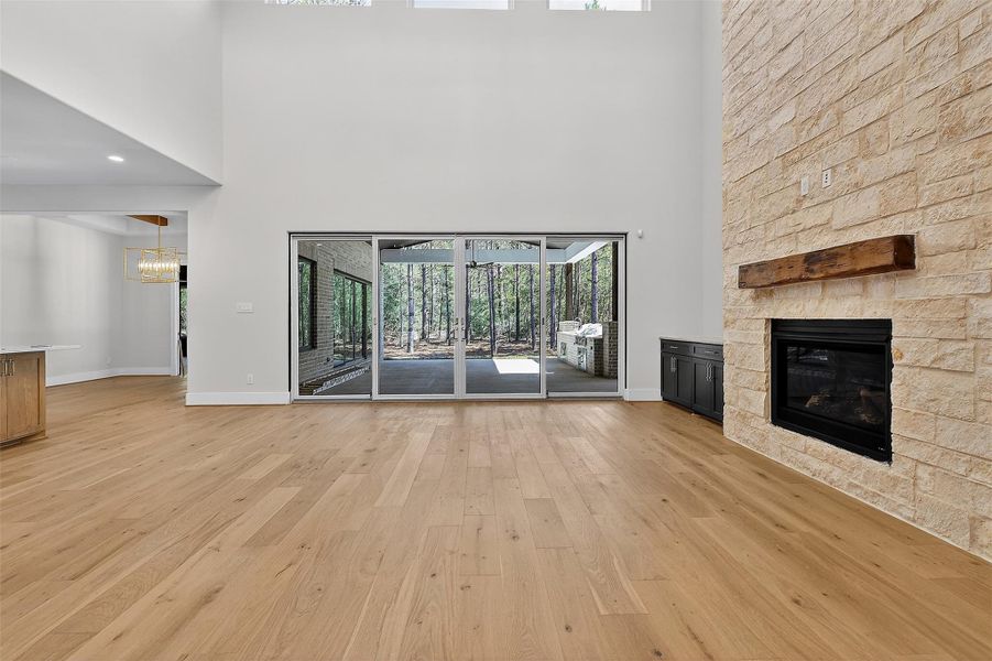 A seamless blend of indoor-outdoor living with sliding glass walls.