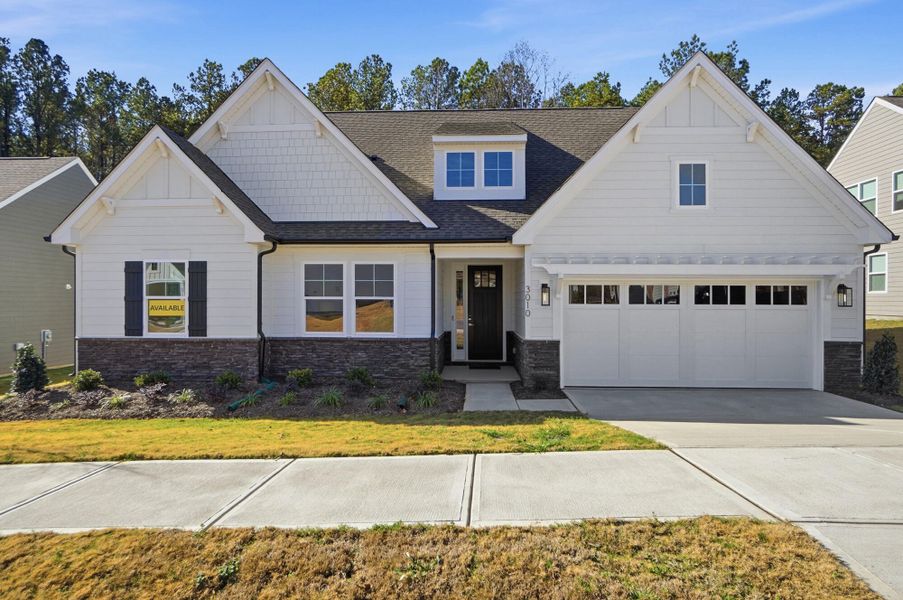 Front exterior of a new home in Rone Creek, Waxhaw, NC, highlighting curb appeal (Image 1).