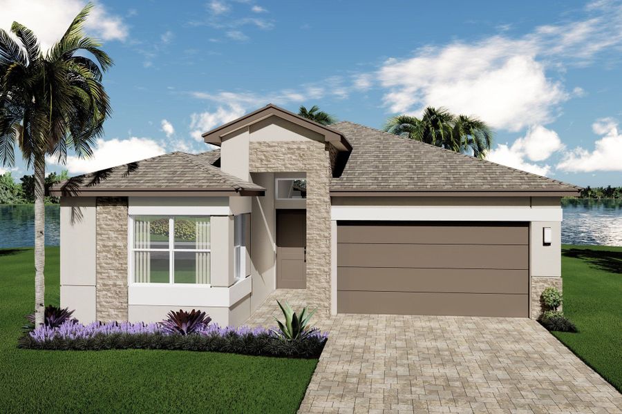 Representative exterior photo of a completed home built from the Ibis by GL Homes in Valencia Ridge, Wesley Chapel, FL (Image 2).