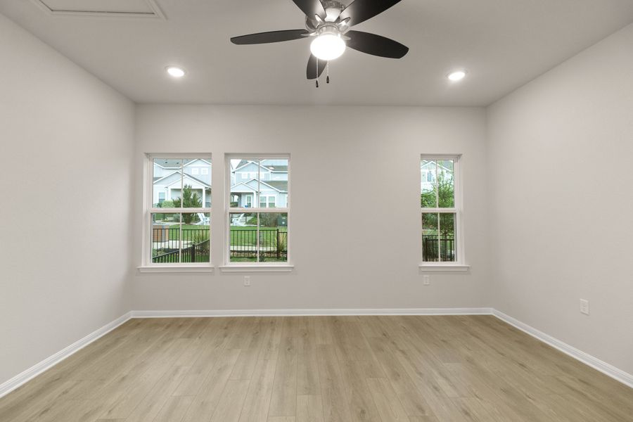 Spacious, unfurnished interior of a new home in Whisper Valley, Manor (Image 23). Spacious, unfurnished interior of a new home in Whisper Valley, Manor (Image 23).