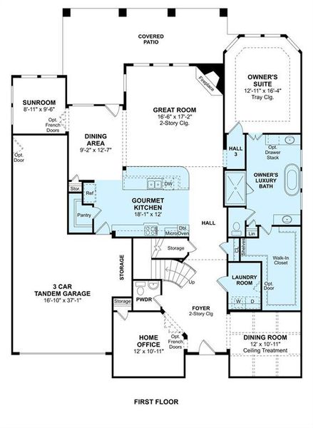 The Jonathan floor plan by K. Hovnanian® Homes. 1st Floor shown. *Prices, plans, dimensions, features, specifications, materials, and availability of homes or communities are subject to change without notice or obligation.