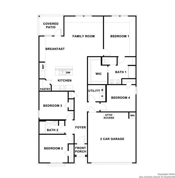 2D floor plan layout of this home in Trace, San Marcos, TX (Image 3).