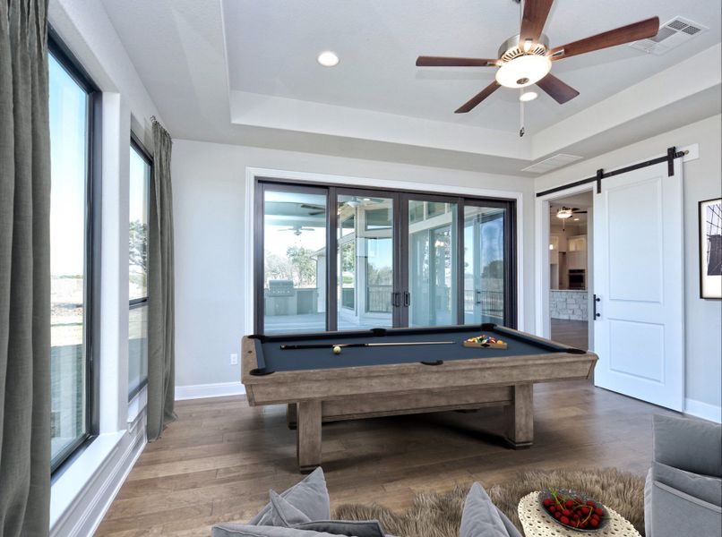 Representative furnished interior of a home built from the San Simeon I by Giddens Homes in Clearwater Ranch, Liberty Hill (Image 322).