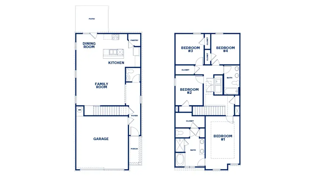 2D floor plan layout for the Somerset by D.R. Horton in Branford Crossing, Stockbridge, GA (Image 3).