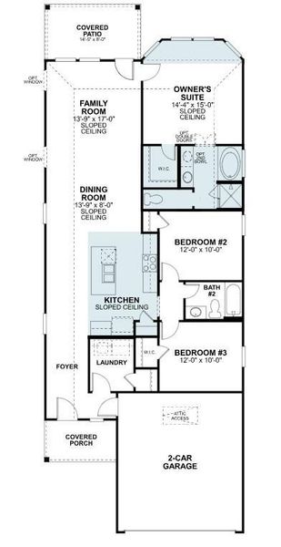 2D floor plan layout of this home in Lone Star Landing, Montgomery, TX (Image 4).
