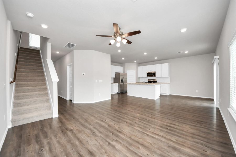 Open concept living, all bedrooms upstairs Open concept living, all bedrooms upstairs
