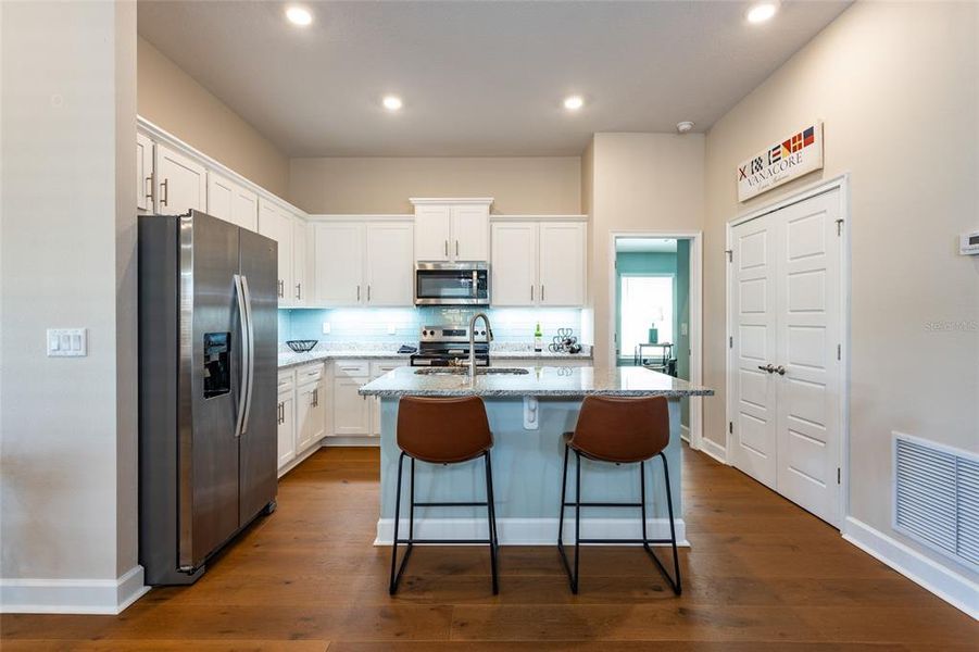 Open concept kitchen with island