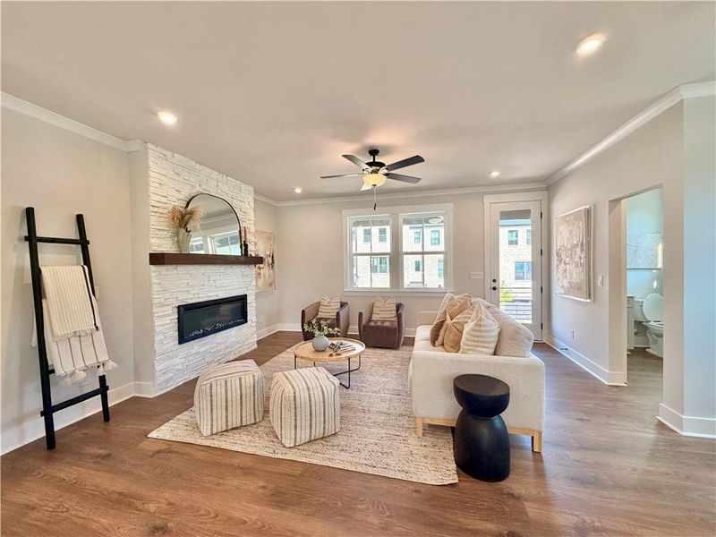 Furnished interior view inside a new home in The Groves at Myrtle, Roswell (Image 15).