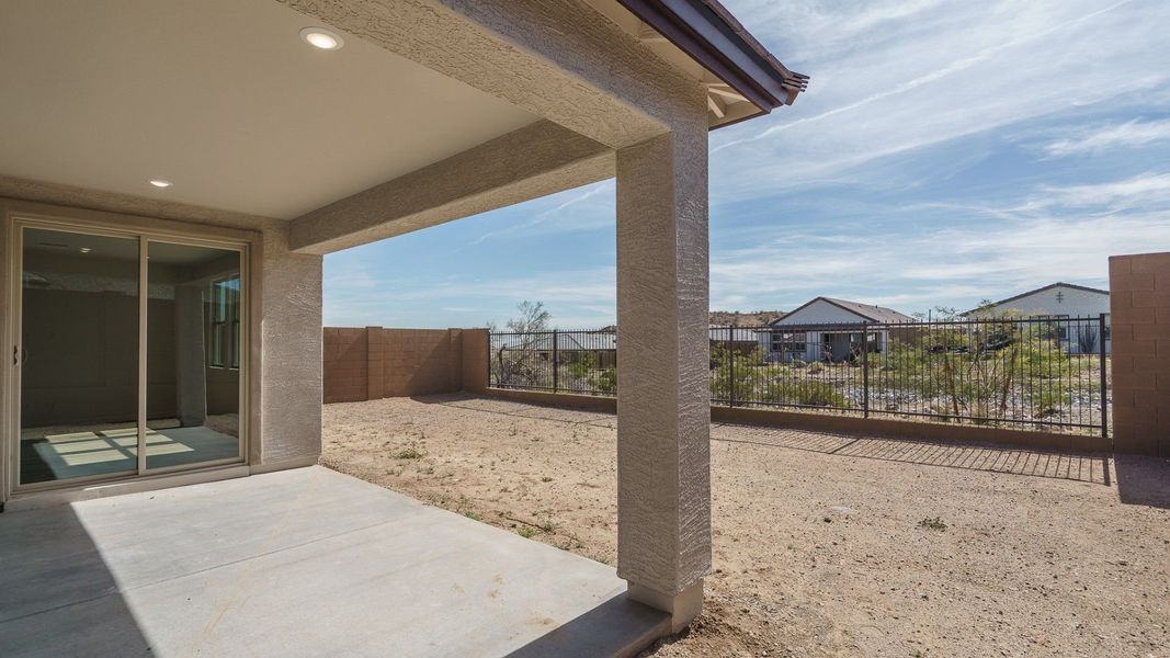Exterior details and patio area of a home in The Ridge at Sienna Hills, Buckeye (Image 19).
