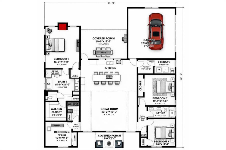 2D floor plan layout of this home in , Athens, TX (Image 3).