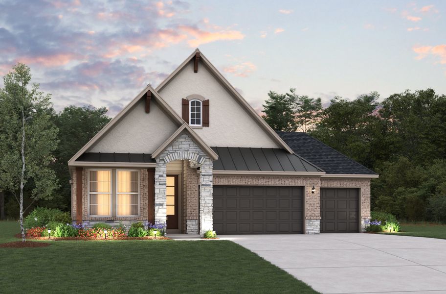 Representative exterior photo of a completed home built from the Maxwell by Beazer Homes in Arabella on the Prairie: Premier Collection, Richmond, TX (Image 11). Representative exterior photo of a completed home built from the Maxwell by Beazer Homes in Arabella on the Prairie: Premier Collection, Richmond, TX (Image 11).