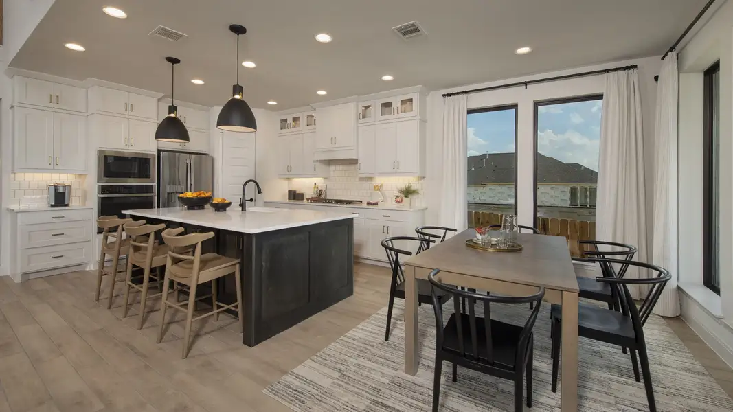 Representative furnished interior of a home built from the 3568W by Perry Homes in Lariat 60', Liberty Hill (Image 7). Representative furnished interior of a home built from the 3568W by Perry Homes in Lariat 60', Liberty Hill (Image 7).