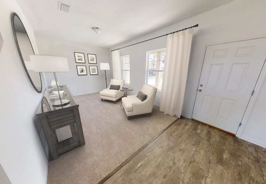 Representative furnished interior of a home built from the Palomar by Starlight Homes in The Meadows, Mebane (Image 6).