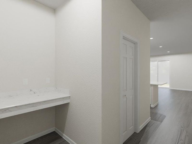 Thoughtful design is found throughout, such as this mudroom at the garage entry. (Artist`s rendering)