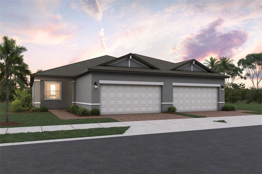 Front exterior of a new home in Southpointe, Palmetto, FL, highlighting curb appeal (Image 1). Front exterior of a new home in Southpointe, Palmetto, FL, highlighting curb appeal (Image 1).