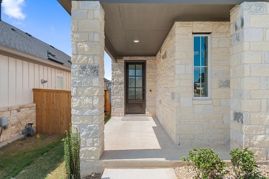 Exterior details and patio area of a home in Terrace Collection at Heritage, Dripping Springs (Image 22). Exterior details and patio area of a home in Terrace Collection at Heritage, Dripping Springs (Image 22).