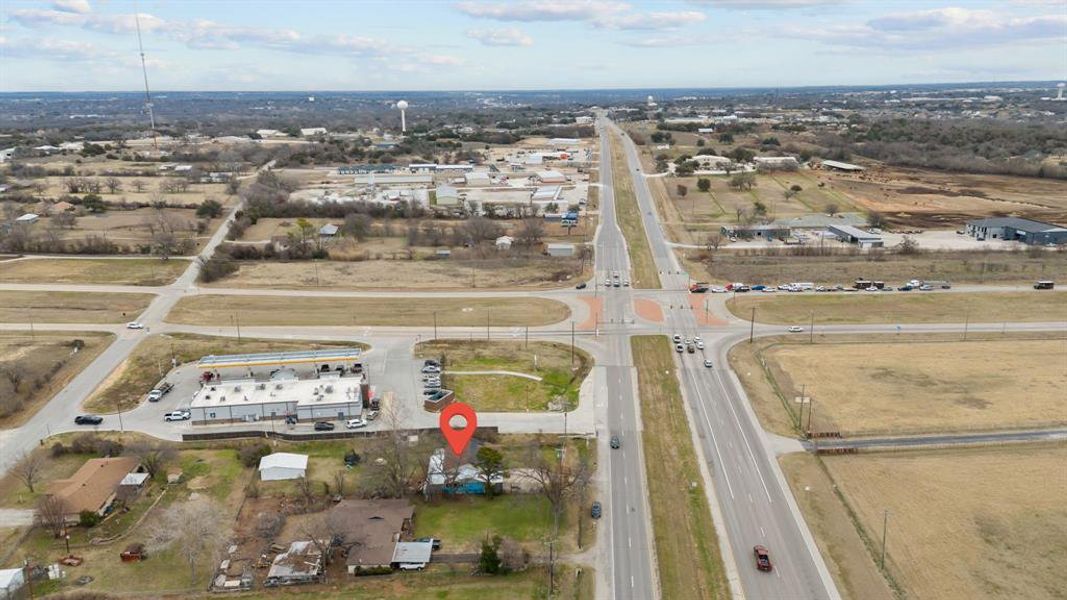 Birds eye view of property