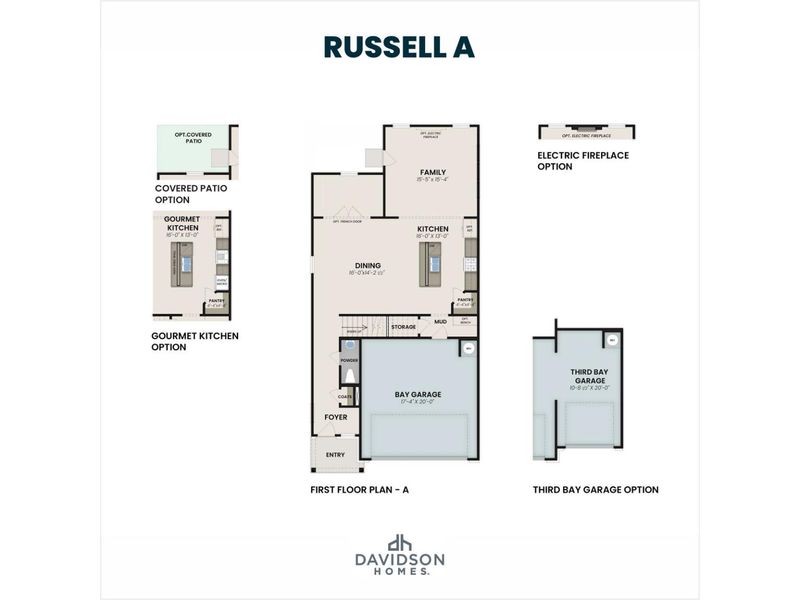 2D floor plan layout for the The Russell B by Davidson Homes LLC in The Bluffs, Canton, GA (Image 3). 2D floor plan layout for the The Russell B by Davidson Homes LLC in The Bluffs, Canton, GA (Image 3).