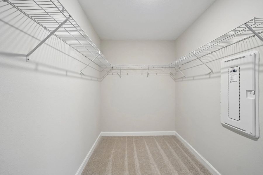 Spacious walk-in closet off the primary bedroom
