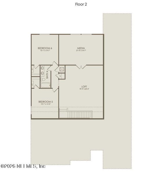2D floor plan layout of this home in , Jacksonville, FL (Image 5).