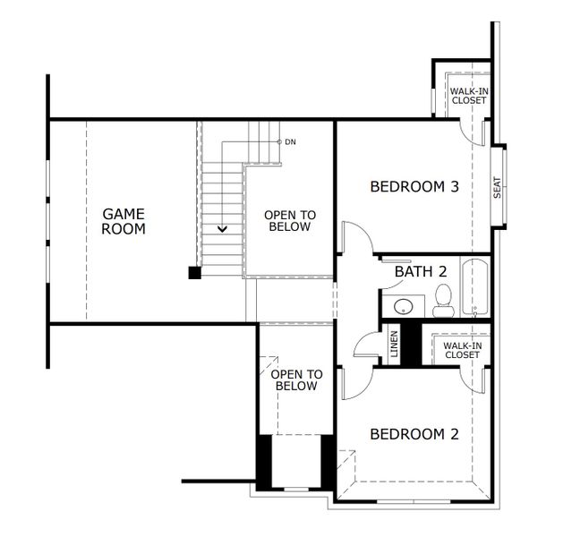 2D floor plan layout for the Concept 2492 by Landsea Homes in Hunters Ridge, Crowley, TX (Image 5).