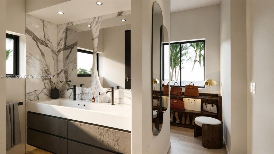 Furnished interior view inside a new home in , Miami (Image 9).